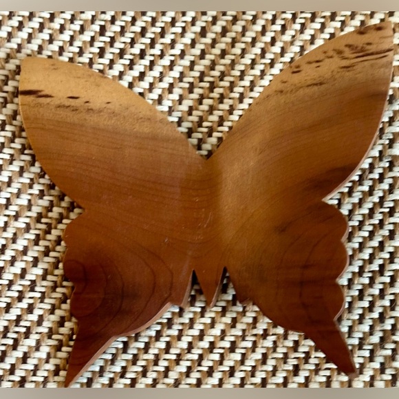 2 Vintage Carved Myrtlewood Carved Butterfly Set Mid Century Modern from Oregon - Picture 5 of 10